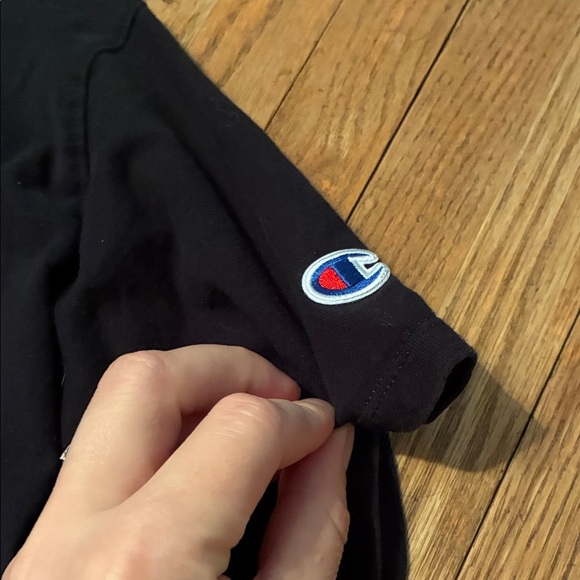 Champion Black Short Sleeve Tee with Red Logo - Picture 4 of 9